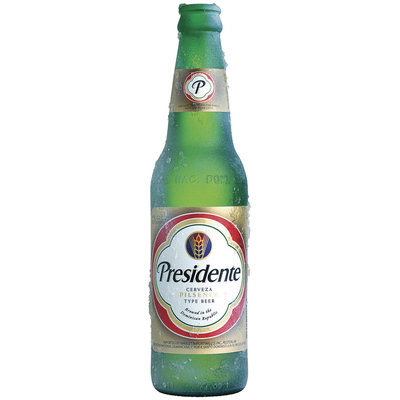 Presidente Pilsner Type Beer Cerveza 12 Oz Glass Bottle