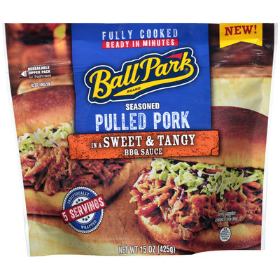 Ball Park® Seasoned Pulled Pork in a Sweet & Tangy BBQ Sauce 15 oz. Stand Up Bag