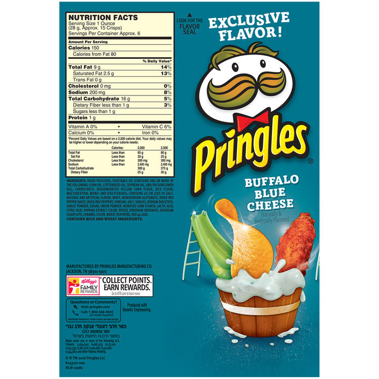 Pringles® Buffalo Blue Cheese Potato Crisps Reviews 2019
