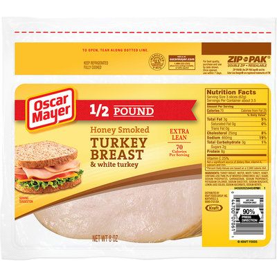 Oscar Mayer Honey Smoked Turkey Breast Cold Cuts 8 oz. ZIP-PAK®