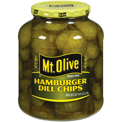 Mt. Olive Hamburger Dill Chips Pickles 46 Oz Jar