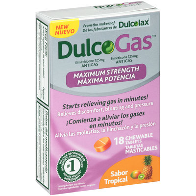 Dulcolax® DulcoGas™ Maximum Strength Tropical Antigas 125mg Chewable Tablets 18 ct Box