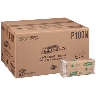 Marcal Pro-Putney Natural C-Fold Towel 16-150 ct Sleeves