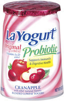 La Yogurt Probiotic Cranapple Blended Lowfat Yogurt Original 6 Oz Cup