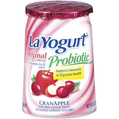 La Yogurt Probiotic Cranapple Blended Lowfat Yogurt Original 6 Oz Cup