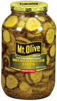 Mt. Olive Bread & Butter Chips Old Fashioned Sweet Fresh Pack Pickles 64 Oz Jar