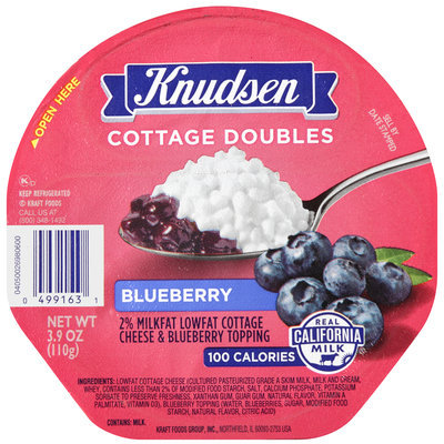 Knudsen Cottage Doubles Cottage Cheese & Blueberry Topping 3.9 oz. Tray