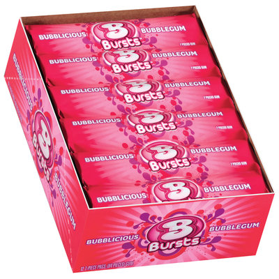 Bubblicious Rolls Bubblicious Bursts Bubblegum Bubble Gum 12 Pk Box
