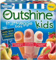 Outshine Kids Fruit & Veggie Bars, Strawberry Tangerine, Strawberry Watermelon, Strawberry Banana, 12 ct Box