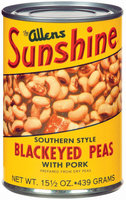 The Allens Sunshine W/Pork Blackeyed Peas 15.5 Oz Can