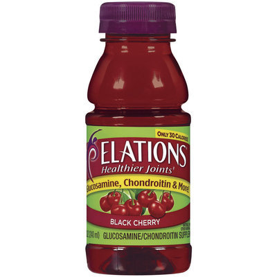 Elations Healthier Joints Glucosamine/Chondroitin Black Cherry Supplement Drink 8 Oz Plastic Bottle