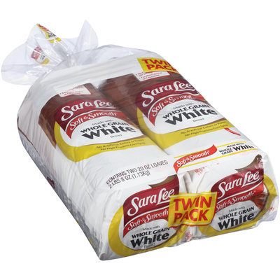 Sara Lee® Soft & Smooth® Made with Whole Grain White Bread Twin Pack 2-20 oz. Bags