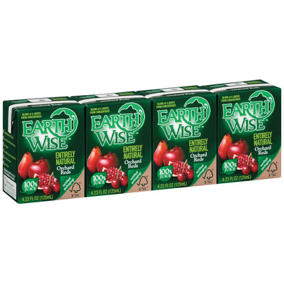 Earth Wise Entirely Natural Orchard Reds 4.23 Oz 100% Juice 4 Ct Aseptic Pk