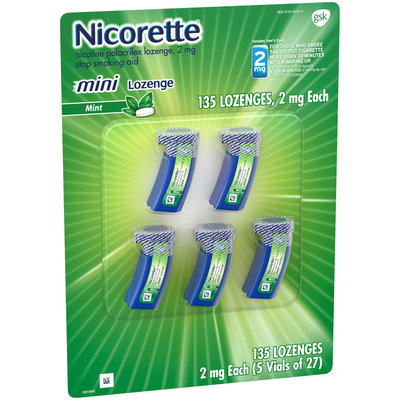 Nicorette® Mint 2mg Mini Lozenge Stop Smoking Aid 135 ct Carded Pack