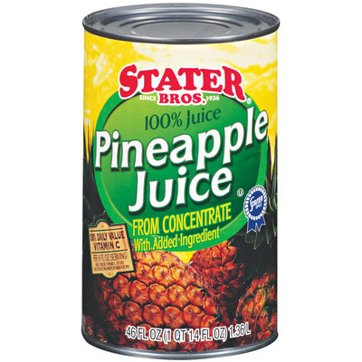 Stater Bros. Pineapple 100% Juice 46 Oz Can