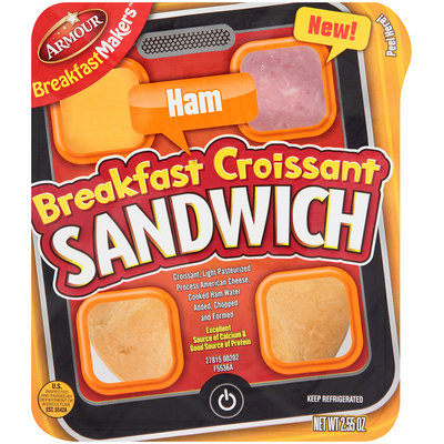 Armour® BreakfastMakers™ Ham Breakfast Croissant 2.55 oz. Tray