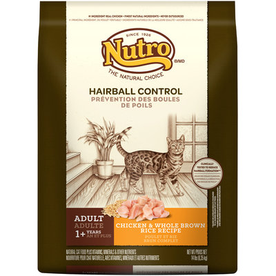 Nutro® Hairball Control Adult Chicken & Whole Brown Rice Recipe Cat Food 14 lb. Bag