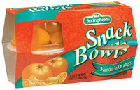 Springfield Mandarin Oranges In Light Syrup 4 Oz Fruit Singles 4 Pk Cups