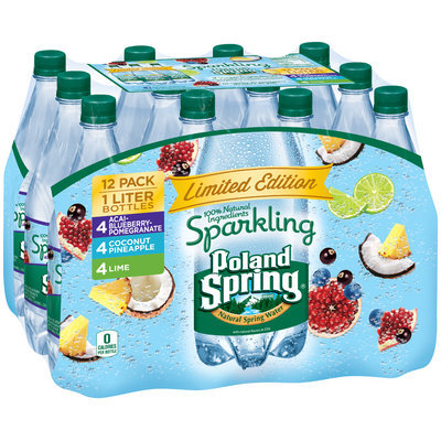 Arrowhead® Sparkling Acai-Blueberry Pomegranate/Coconut Pineapple/Lime Natural Spring Water Variety Pack 12-1L Plastic Bottles