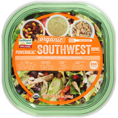 Earthbound Farm® Powermeal™ Organic Southwest Bowl with Avocado Tomatillo Dressing 4.93 oz. Container