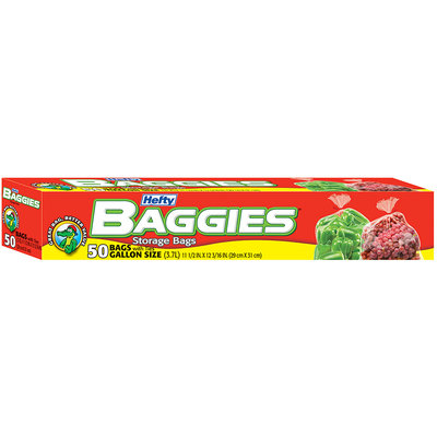 Hefty® Storage Bags With Ties Gallon Size 50 ct Box