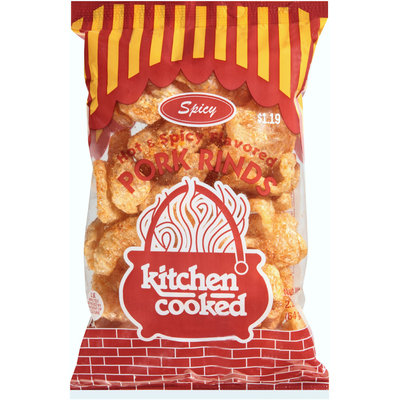 Kitchen Cooked Hot & Spicy Flavored Pork Rinds $1.19 Prepriced 2.25 oz. Bag