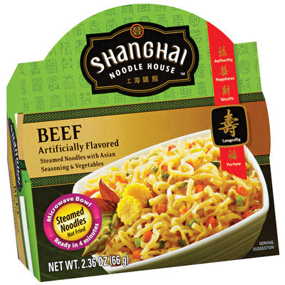 Shanghai Noodle House Beef Steamed Noodles 2.36 Oz Microwave Bowl