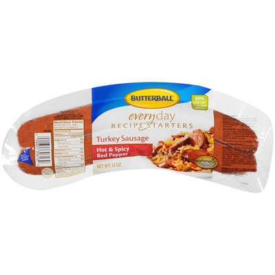 Butterball® Everyday Recipe Starters Turkey Sausage Hot & Spicy Red Pepper 12 oz. Package