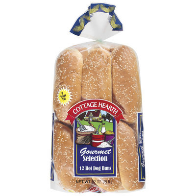 Cottage Hearth Hot Dog Gourmet Selection 12 Ct Buns 32 Oz Bag