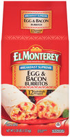 El Monterey® Breakfast Supreme Egg & Bacon Burrito 3.38 lb. Bag