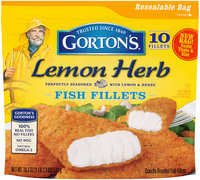 Gortons® Lemon Herb Crunchy Breaded Fish Fillets 10 ct. Bag.