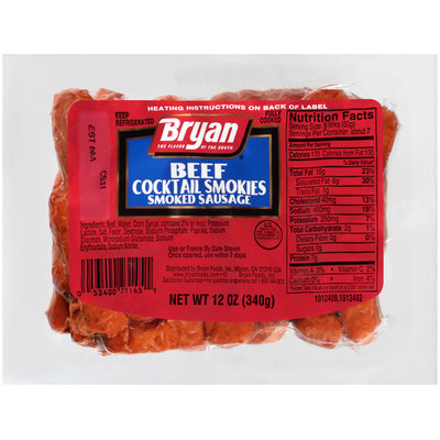 Bryan® Beef Cocktail Smokies Smoked Sausage 12 oz. Wrapper