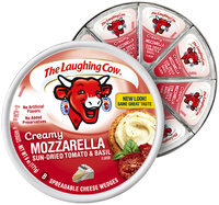 The Laughing Cow® Creamy Mozzarella Sun-Dried Tomato & Basil Cheese Wedges 8-.75 oz. Wheel