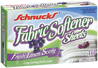 Schnucks Fresh Linen Scent Fabric Softener Sheets 40 Ct Box