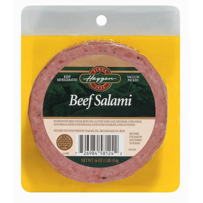 Haggen Beef Salami 16 Oz Peg