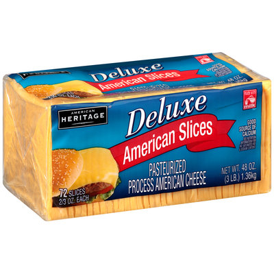 American Heritage® Deluxe Pasteurized Process American Cheese Slices 72-0.667 oz. Pack