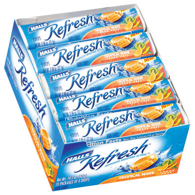 HALLS Refresh Tropical Wave Sugar Free Drops Hard Candy