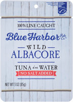 Blue Harbor Fish Co.™ Wild Albacore Tuna in Water No Salt Added 3 oz. Pouch