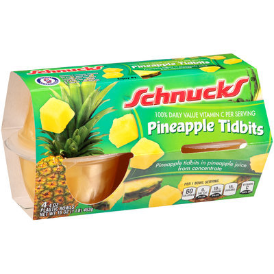 Schnucks® Pineapple Tidbits 4-4 oz. Cups