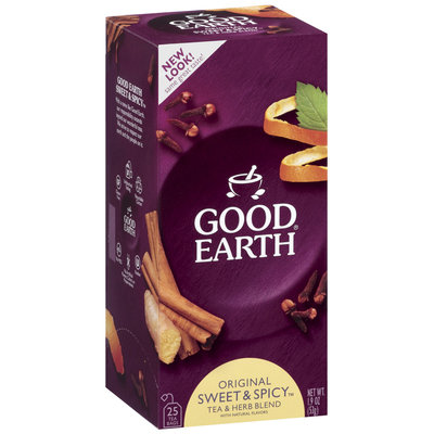 GOOD EARTH Original Sweet & Spicy Tea & Herb Blend Tea Bags 25 CT BOX