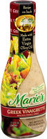 Marie's® Greek Vinaigrette with Feta Cheese & Garlic Dressing and Marinade 11.5 fl. oz. Glass Bottle