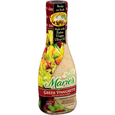 Marie's® Greek Vinaigrette with Feta Cheese & Garlic Dressing and Marinade 11.5 fl. oz. Glass Bottle