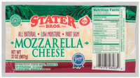 Stater Bros. All Natural Low Moisture Part Skim Mozzarella Cheese 32 Oz Wrapper