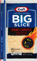 Kraft Natural Cheese Big Slice Smoky Chipotle Cheddar Cheese Slices 10 ct ZIP-PAK®