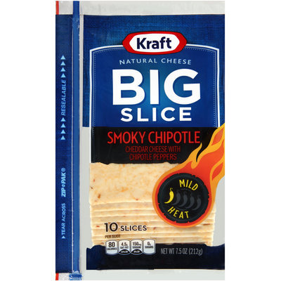 Kraft Natural Cheese Big Slice Smoky Chipotle Cheddar Cheese Slices 10 ct ZIP-PAK®