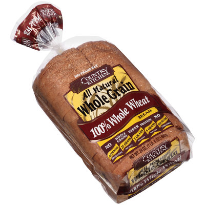 Country Kitchen® All Natural Whole Grain 100% Whole Grain Wheat Bread 24 oz. Bag