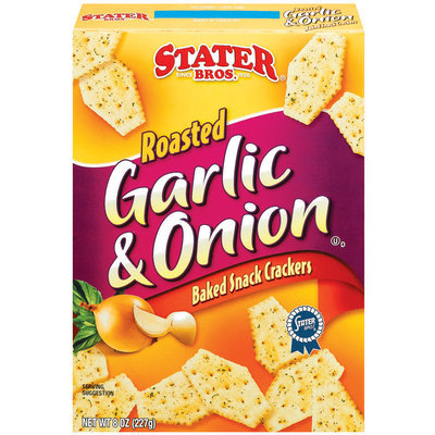 Stater Bros. Roasted Garlic & Onion Baked Snack Crackers 8 Oz Box