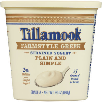 Tillamook® Plain and Simple Farmstyle Greek Strained Lowfat Yogurt 24 oz. Tub