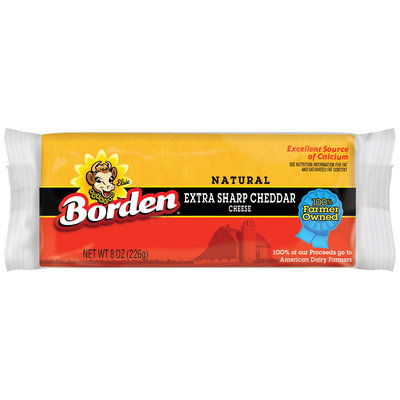 Borden Natural Extra Sharp Cheddar Cheese 8 Oz Chunk