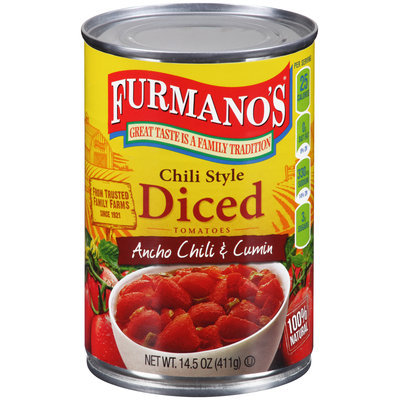 Furmano's® Chili Style Diced Tomatoes with Ancho Chili & Cumin 14.5 oz. Can